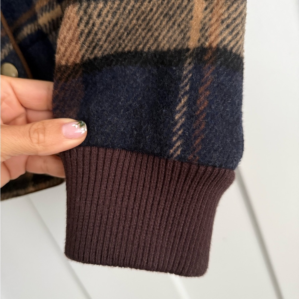 Veronica Beard Jadis Plaid Snap Button Wool Blend Bomber Jacket - Picture 5 of 11
